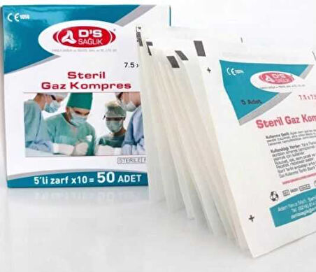 DAMLA SAĞLIK PLUS KOMPRES NW STERİL 7,5X7,5 ZARF 50'Lİ