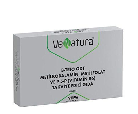 Venatura B-Trio ODT Metilkobalamin Metil Folat ve Vitamin B6 30 Tablet