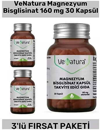 Venatura Magnezyum Bisglisinat 30 Kapsül 3'lü