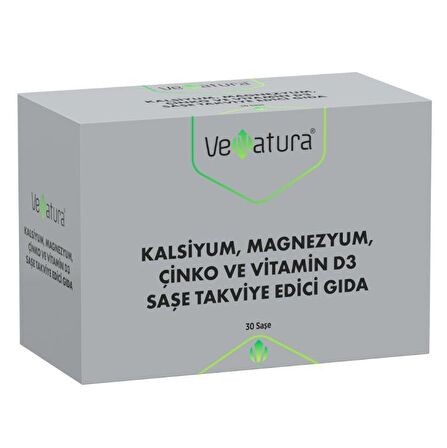 Venatura Kalsiyum, Magnezyum, Çinko ve Vitamin D3 30 Saşe