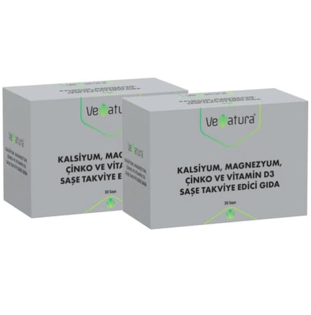Venatura Kalsiyum Magnezyum Çinko ve Vitamin D3 30 Saşe - 2 Adet