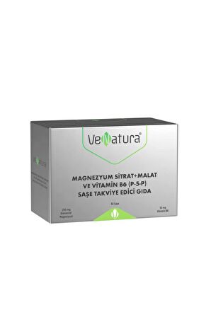 VeNatura Magnezyum Sitrat+Malat ve Vitamin B6 (P-5-P) 30 Saşe