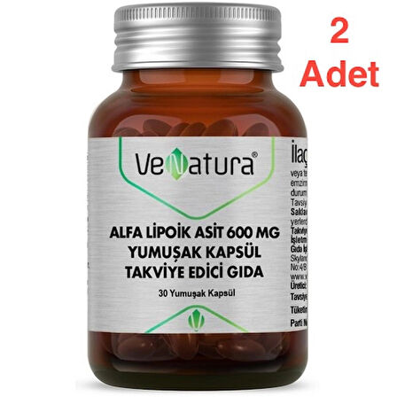 Venatura Alfa Lipoik Asit 600 Mg 30 Yumuşak Kapsül 2 Adet
