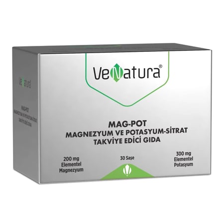 Venatura Mag-Pot Magnezyum ve Potasyum Sitrat 30 Saşe Takviye Edici Gıda