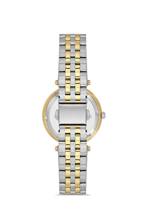 Navimarine NVM132-D1 Baget Taşlı Altın Sarı Gümüş Renk Çelik Kadın Kol Saati