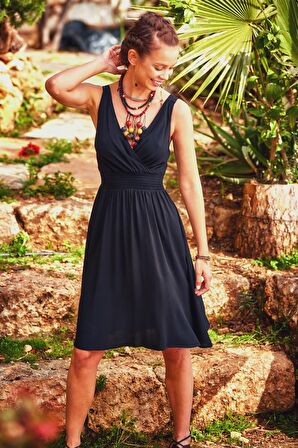 Bohem Kısa Askılı Elbise