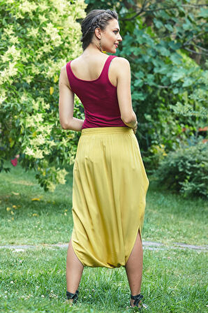 Düşük Lastikli Bel Etek Pantolon