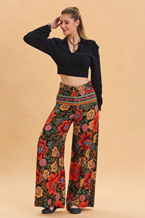 Palazzo Yüksek Bel Bol Kesim Pantolon