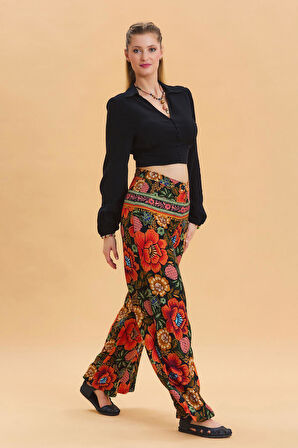 Palazzo Yüksek Bel Bol Kesim Pantolon