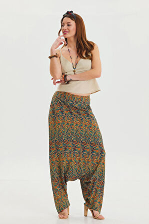 Cep Detaylı Pacası Bağcıklı Etnik Pantolon