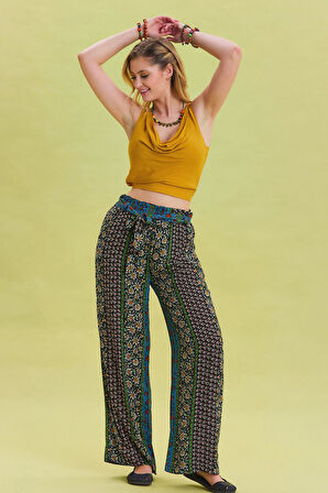 Beli Lastikli Kuşak Detaylı Yazlık Pantolon