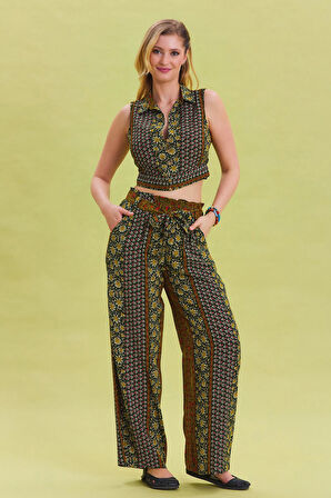 Beli Lastikli Kuşak Detaylı Yazlık Pantolon