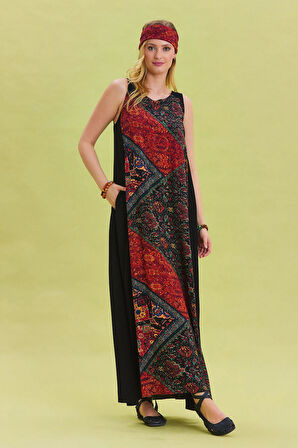 Bisiklet Yaka Cep Detaylı Salaş Elbise