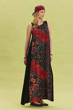 Bisiklet Yaka Cep Detaylı Salaş Elbise