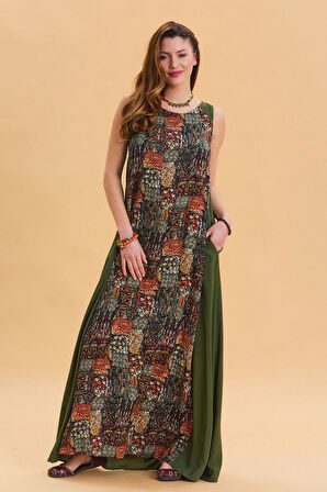 Bisiklet Yaka Cep Detaylı Salaş Elbise