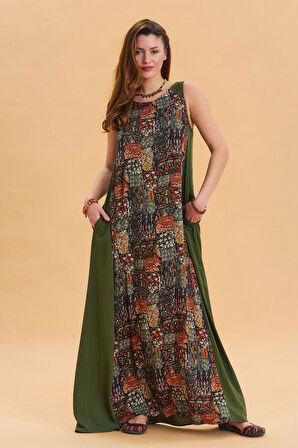 Bisiklet Yaka Cep Detaylı Salaş Elbise