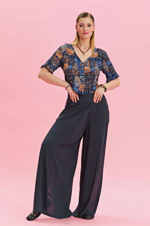 Fermuar Detaylı Cepli Kadın Yüksek Bel Pantolon