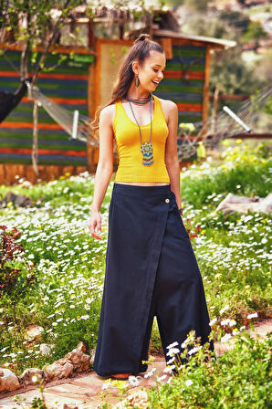 Anvelop Etek Cepli Bol Paça Pantolon