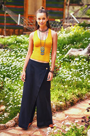 Anvelop Etek Cepli Bol Paça Pantolon