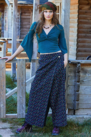 Anvelop Etek Cepli Bol Paça Pantolon