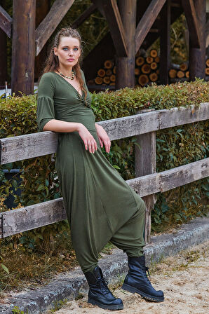 Paçası Lastikli Ağı Düşük Kadın Bohem Şalvar