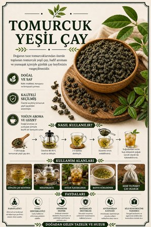 Yeşil Çay Tomurcuk 100 gr, Doğal Kurutulmuş Green Tea Camellia Sinensis