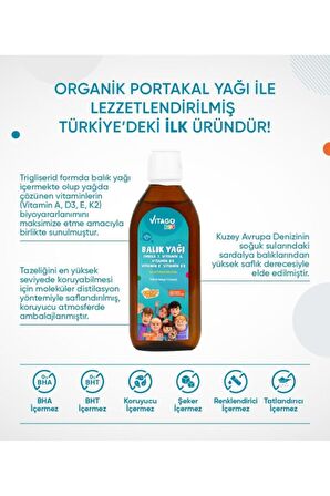 Balık Yağı Omega 3 Vitamin A D3 E K2 Içeren Şurup