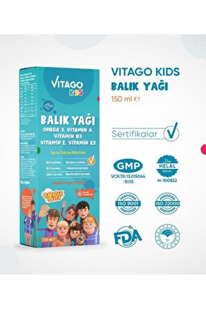 Balık Yağı Omega 3 Vitamin A D3 E K2 Içeren Şurup