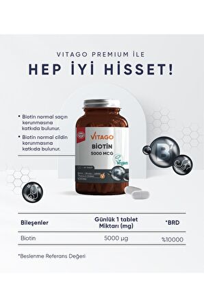 Premium Biotin 5000 Mcg 60 Tablet