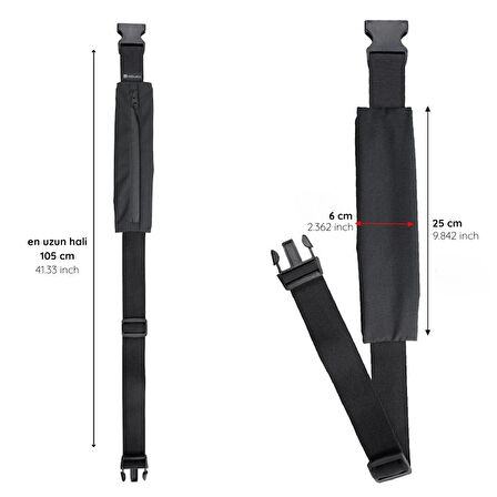 Rebuwo Çok Fonksiyonlu Sporcu Bel Çantası Siyah