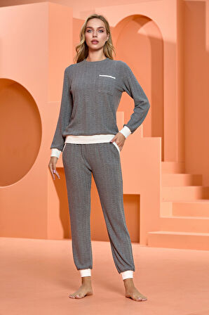 Aqua Uzun Kol Pijama Takım CossybyAqua 25069