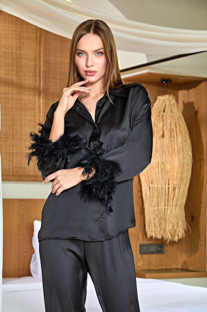 Cossy By Aqua Kadın Siyah Pijama Takım A25583 