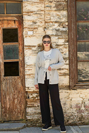 Cossy By Aqua Kadın Gri 3'lü Pijama Takım A26125 