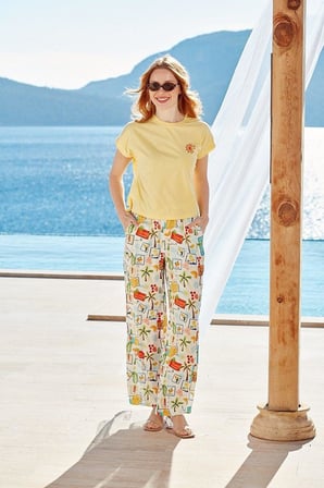 Cossy By Aqua Kadın Sarı Pijama Takımı 26501 
