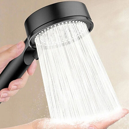 5 Fonksiyonlu Yüksek Basınçlı Ayarlanabilir Siyah Duş Başlığı