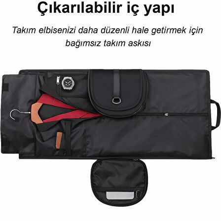 Seyahat Takım Elbise Çantası Deri Ayakkabı Bölmeli Fonksiyonel 8683255012992 