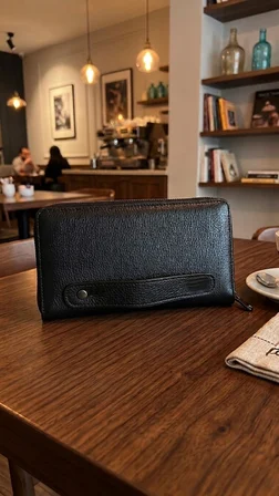 Hakiki Deri El Çantası Portföy – Kartlık Para Telefon Bölmeli Çok Gözlü Premium %100 Deri 8683255014118 