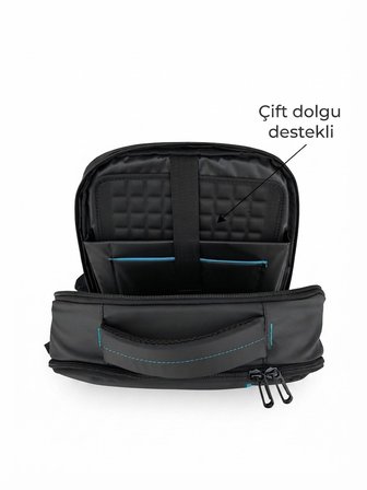 Laptop Sırt Çantası Su Geçirmez 15"6 İnç & 13" İnç Çift Notebook Bölmeli Terletmez Sırt Destekli 8683255014163