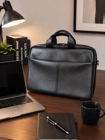 Deri Evrak Çantası 17.3 inç Laptop Çantası Ayarlanabilir Omuz Askılı Şık ve Hafif Günlük Kullanıma Uygun 8683255014200