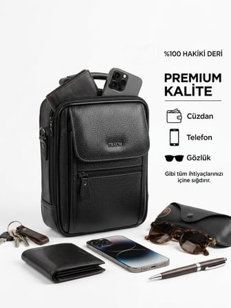 El Çantası Hakiki Deri Omuz Askılı %100 Orjinal Premium Kalite Çok Gözlü Model 8683255014217    