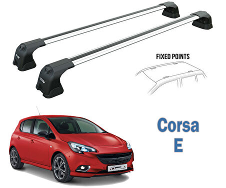 Opel Corsa E Portbagaj taşıyıcı Ara Atkısı Gri Set 2015-2019 Paw Pro 3