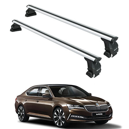 Skoda Superb Sedan B8 2015-2019 Oluksuz Üst Tavan Portbagaj Taşıyıcı Ara Atkısı Paw Serisi Pro 4 Gri