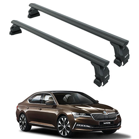 Skoda Superb Sedan B8 2015-2019 Oluksuz Üst Tavan Portbagaj Taşıyıcı Ara Atkısı Paw Serisi Pro 4 Siyah