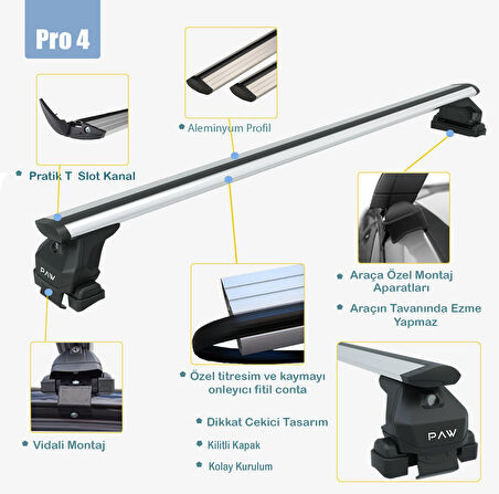 Citroen C-Elysee Ara Atkısı Gri Set 2012- Pro 4