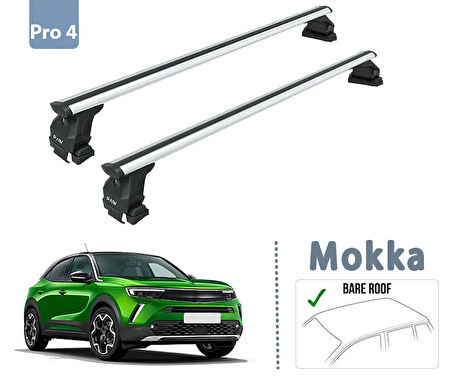 Opel Mokka 2021-2025 Oluksuz Üst Tavan Portbagaj Taşıyıcı Ara Atkısı Toros Serisi Pro 4 Gri