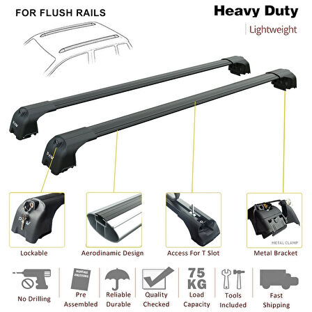 Ford Ranger Wildtrak (2023-2025) Kasa Üstü Bed Rack Taşıyıcı Bar – Siyah | Kilitli Sistem |
