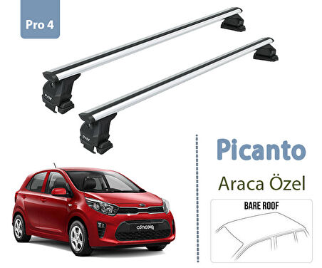 Kia Picanto Ara Atkısı Tavan Taşıyıcı Paw Pro 4 2017- Sonrası Gri