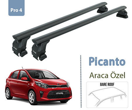 Kia Picanto Ara Atkısı Tavan Taşıyıcı Paw Pro 4 2017- Sonrası Siyah