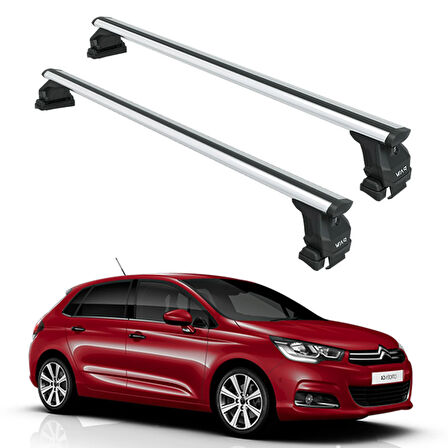 Citroen C4 2011-2018 Oluksuz Üst Tavan Portbagaj Taşıyıcı Ara Atkısı Toros Serisi Pro 4 Gri