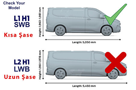 Ford Transit Custom L1 Kısa (2023-2026) Alüminyum Tavan Rayları, Plus - Gri